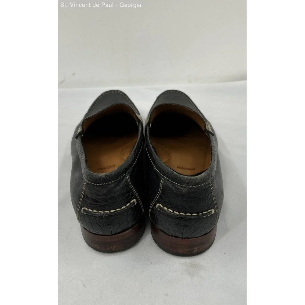 Johnston & Murphy Sheepskin Leather Black Solid Loafer Dress Shoe Men 13